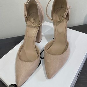 Aldo Nicholes Beige Block Heel Pumps 8